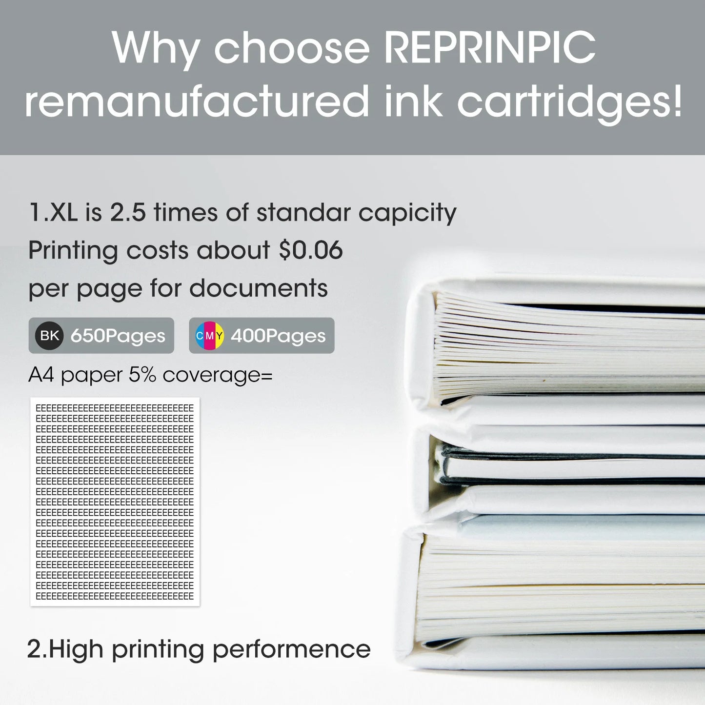 Reprinpic 305 XL For HP 305XL HP305 Ink Cartridge Remanufactured DeskJet Series 4120 4121 4122 4130 4140 4152 2820e Printer