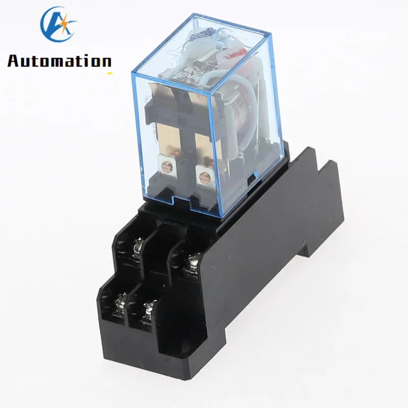 Leistungsrelais 220/240V AC 10A DPDT - 8-Pin Spulenrelais mit Sockelbasis