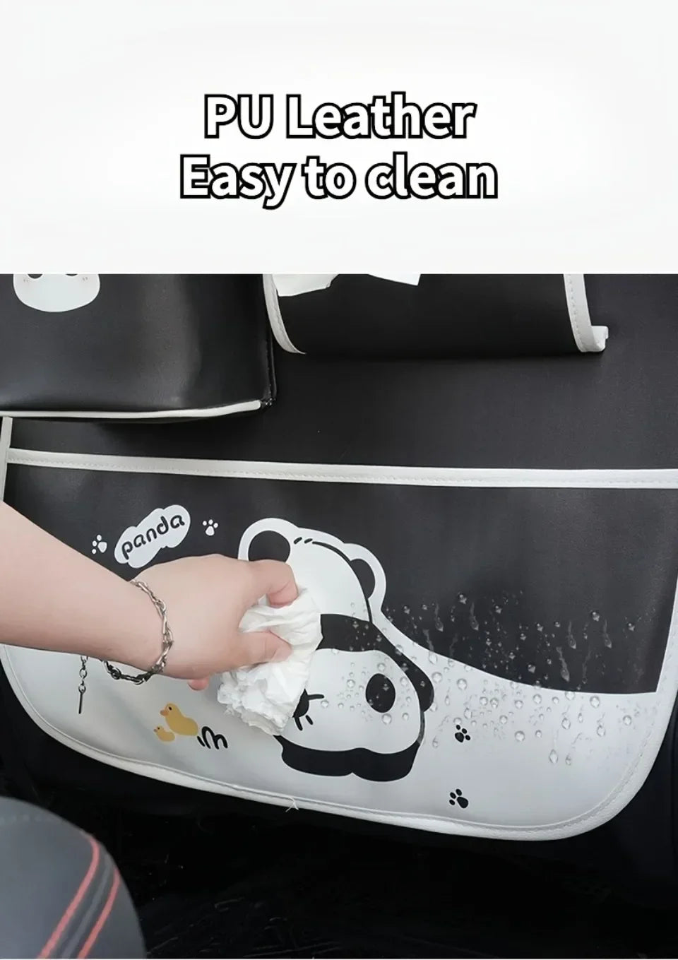 Auto-Organizer 2025: Car Seat Back Storage Bag Children Anti Kick Pad - Cartoon Seat Backrest Hanging Organizer Waterproof Durable Auto Storage Collection