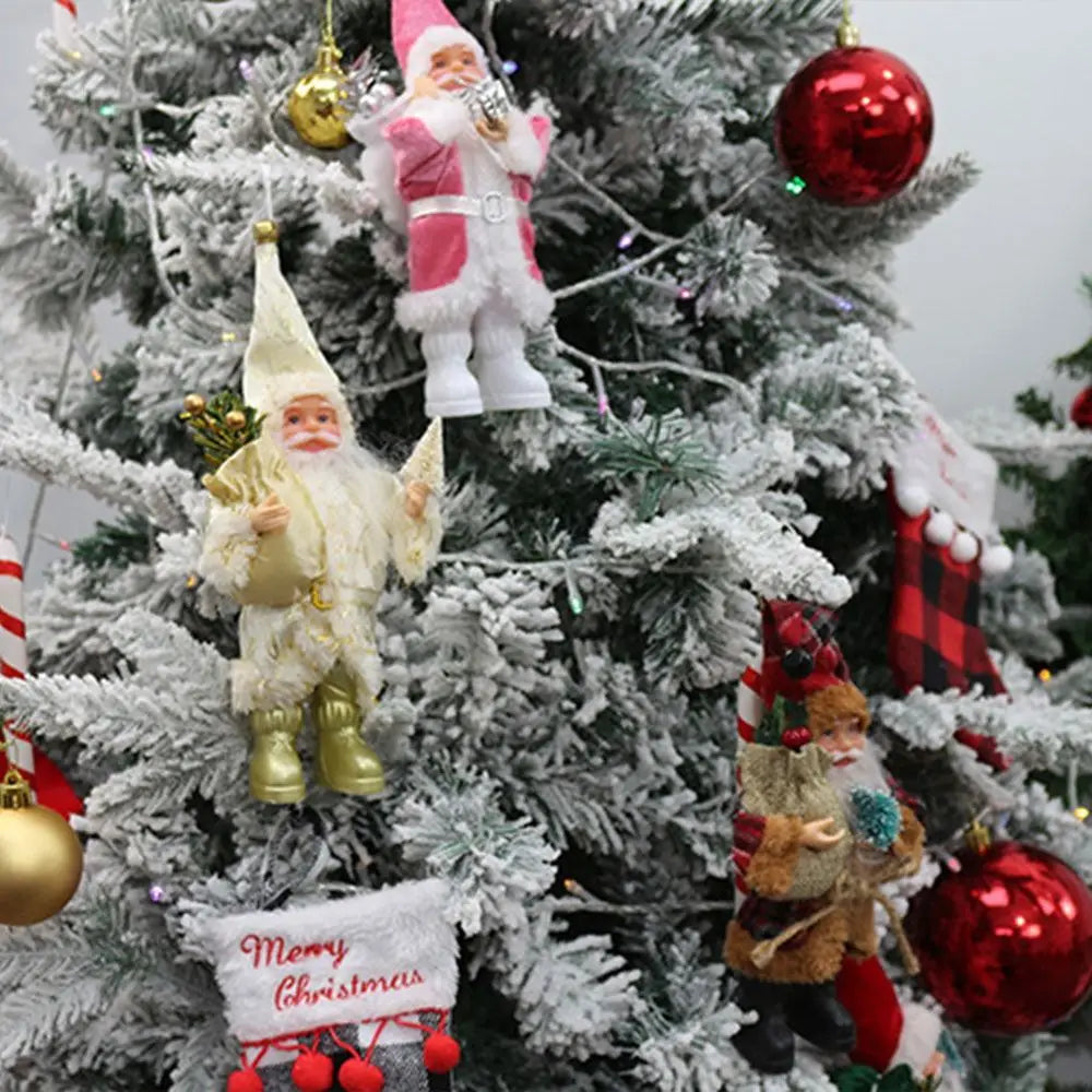 1pc Christmas Decoration Standing Santa Claus Statue Xmas Tree Oranments Hanging Pendants Desktop Adornment Party Supplies Gift