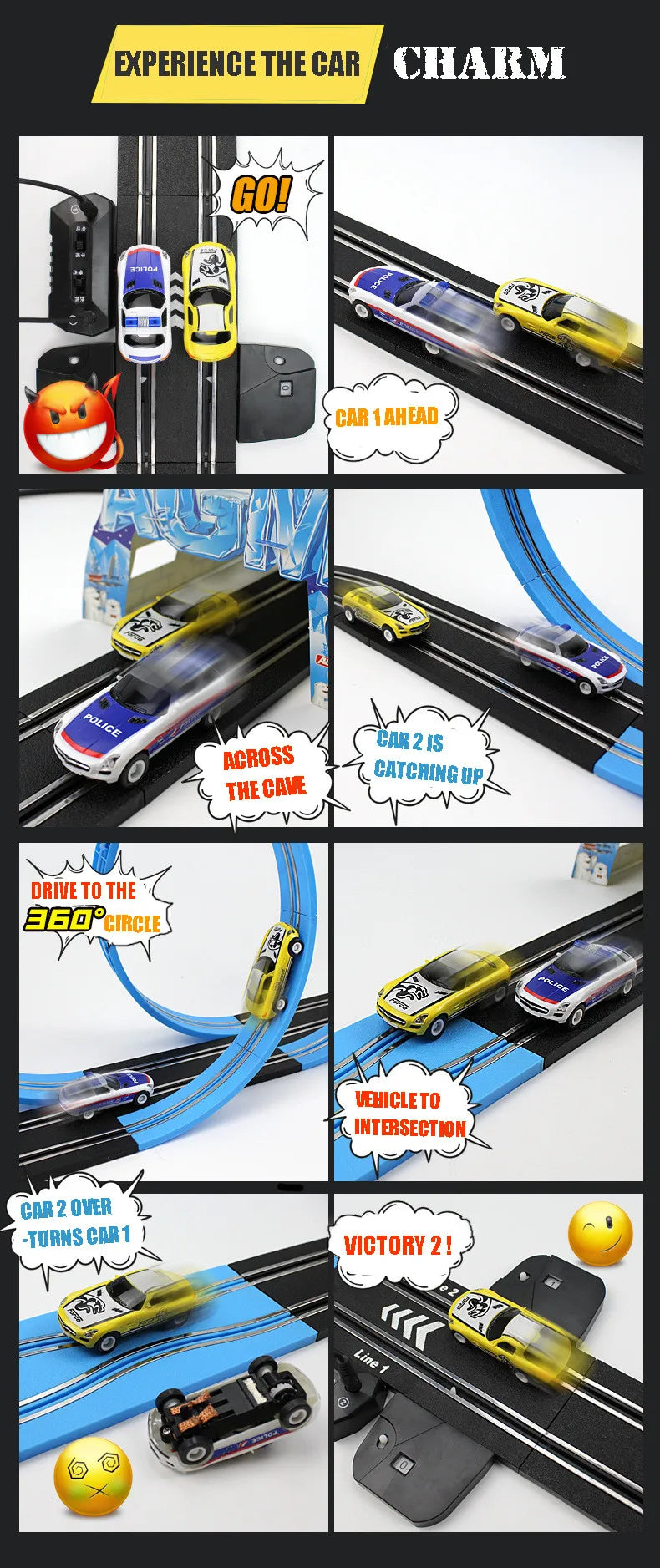 Railway Track Toy Set Racing Track Electric Double Remote Control Car Interactive Autorama Circuit Voiture Toy For Boy Children