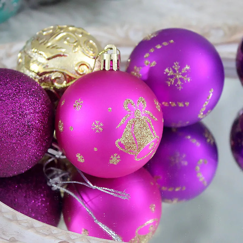 Neues Weihnachtsball-Set Handbemalt - Kapazität 40 Stück Ø6 cm