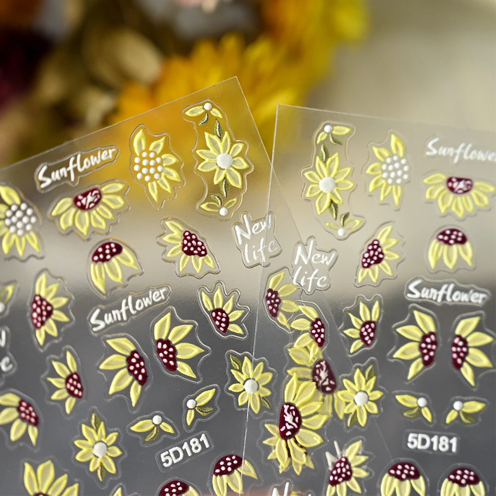 Choice 5D Sonnenblume Nailsticker - Selbstklebend 10x6cm