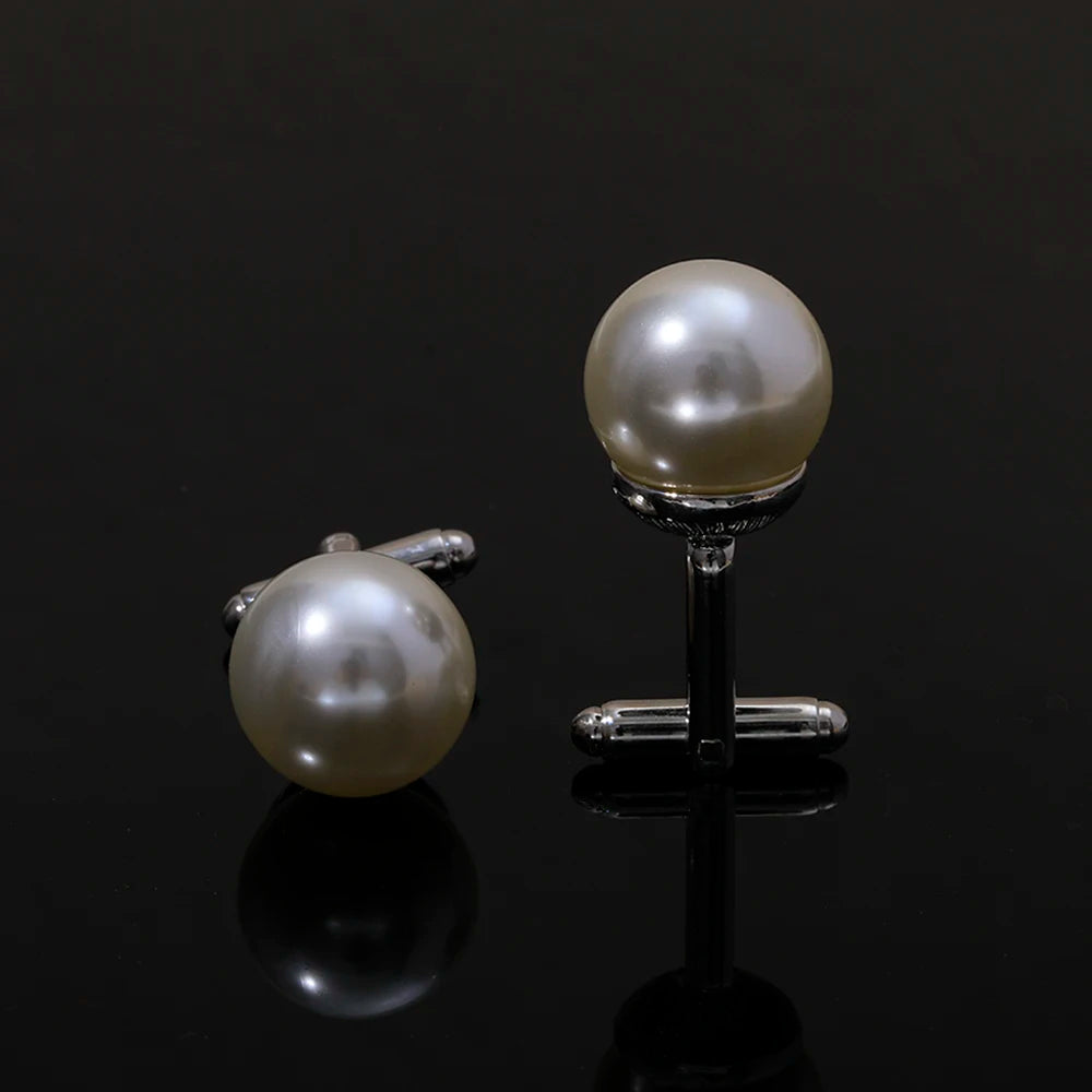 Butoni cu perle Meirenpeizi B1440 - Rotunzi metalici