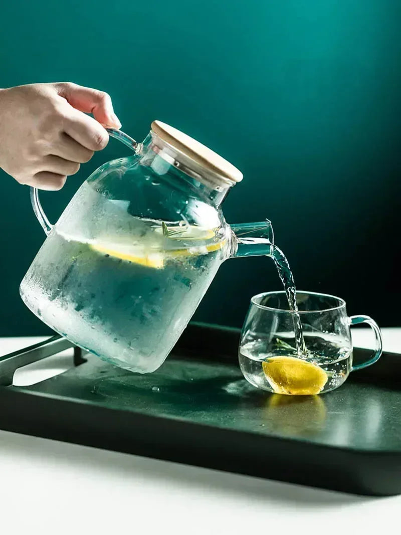 Borosilikat Teekanne Transparent Hitzebeständig - 1,8L Glas