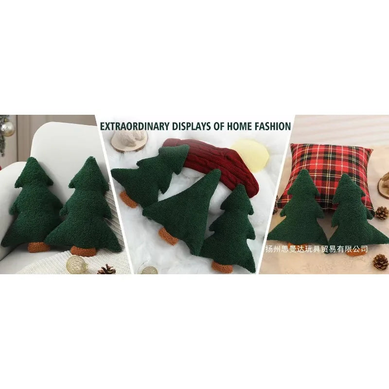 1pc Christmas Tree Pillow Cushion Pillow PP cotton Christmas Tree Pillow Ornament home Decoration Christmas gift 30x25cm