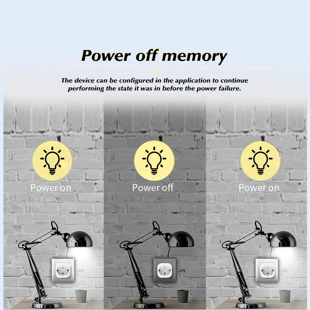 Tuya 16A/20A Smart Plug WiFi - 85–220V EU Steckdose, Kompakt Bauform