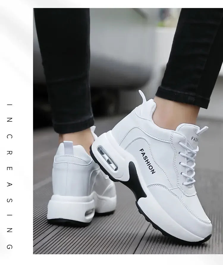 Women Sneakers Thick Soled White Height Increasing High-quality Sports Trend Fashion Walking Breathable Casual Shoes for Women