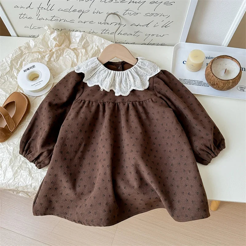 CN Zhejiang 111 Strickcardigan Floral Kleid - Größe 4-6Y, Zwei-Teilig, Baumwolle Kindermode