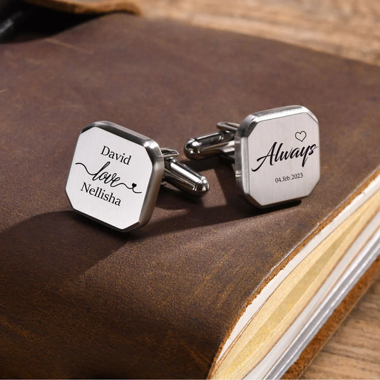 Personalized Cufflinks for Men Boys,Stainless Steel Shirt Cuff Button Custom Wedding Gifts Mens Cufflinks,Men's Accessories