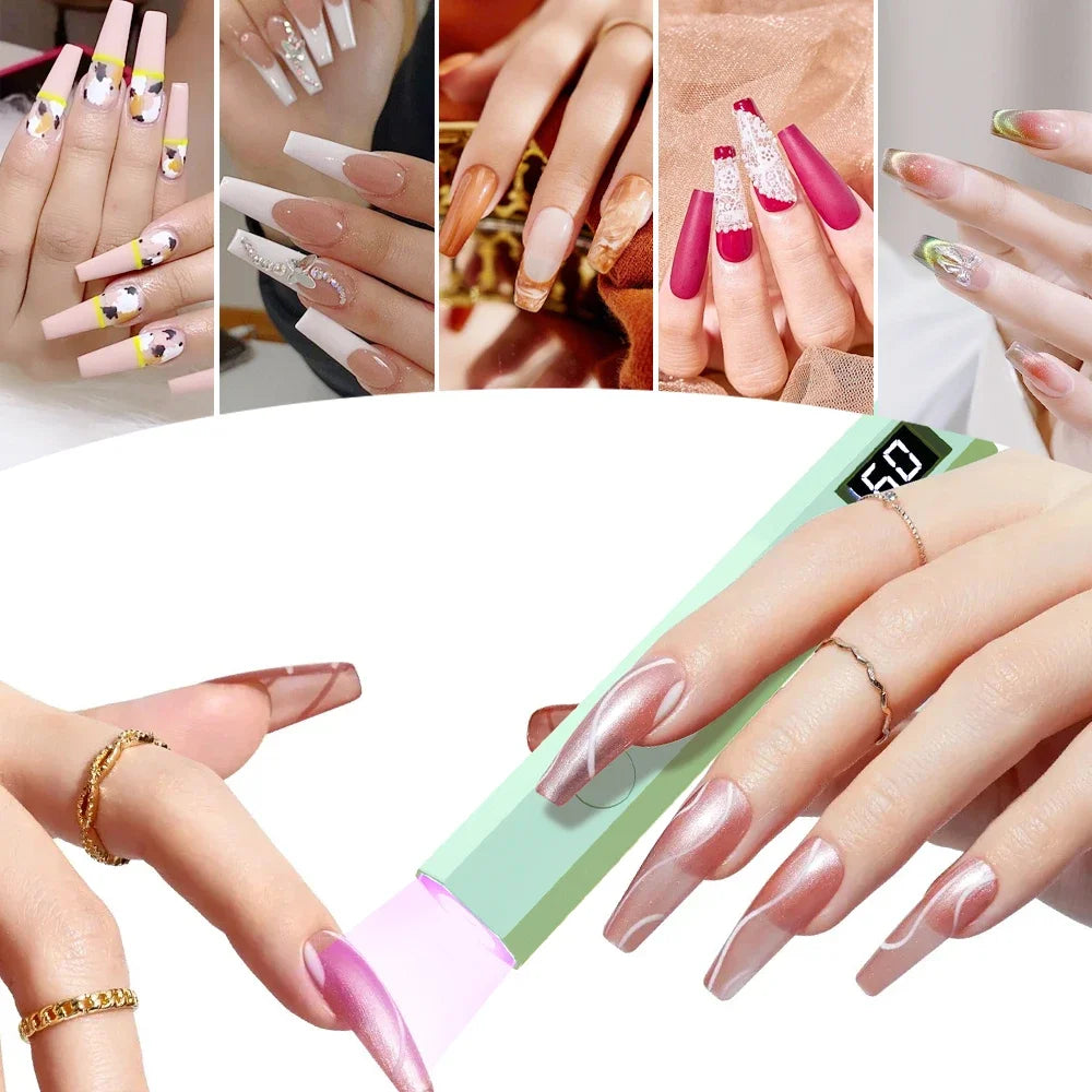 Handheld Mini UV LED Nail Lamp for Gel Polish Curing USB Rechargeable Quick Dry Portable Manicure Machine Nail Art Tool
