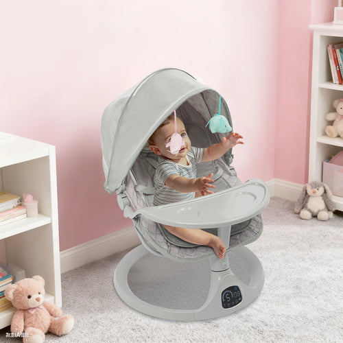 Babyschaukel Bluetooth Steuerung 4 Timer 0 Bis 18 Monate Hellgrau