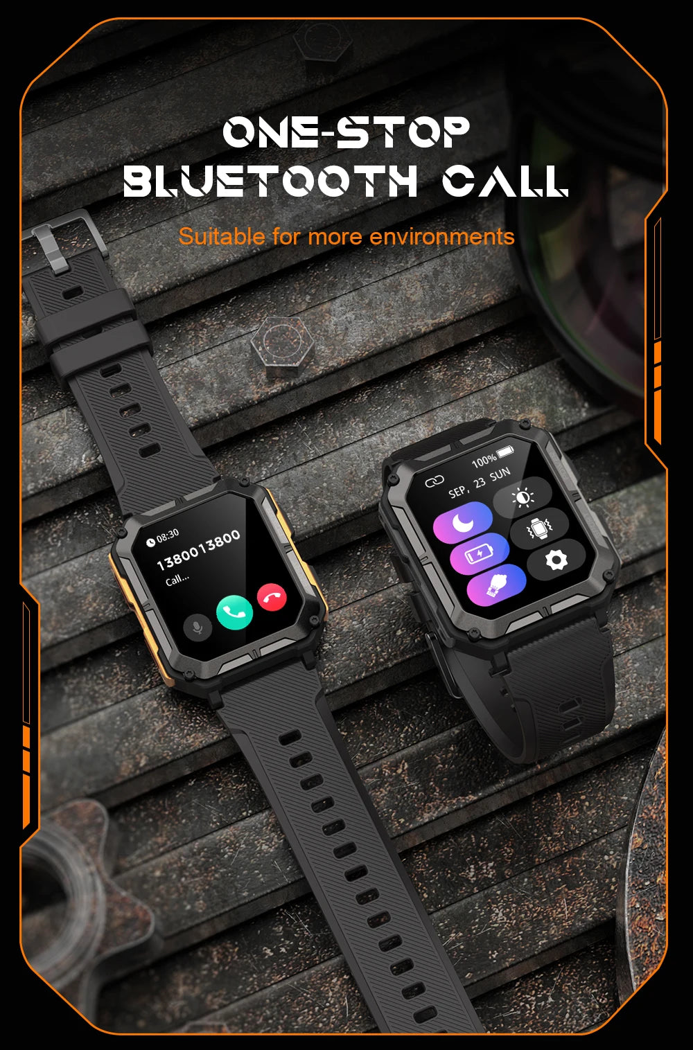 C20Pro Sports Smart Watch Männer Bluetooth Anruf Smartwatch IP68 Wasserdicht Multi Sports Mode Gesundheitsüberwachung Militär Smartwatch