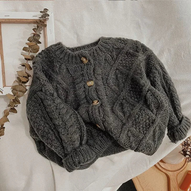 Koreanische Strickjacke Grobe Wolle - Gr.3-6, Cashmere