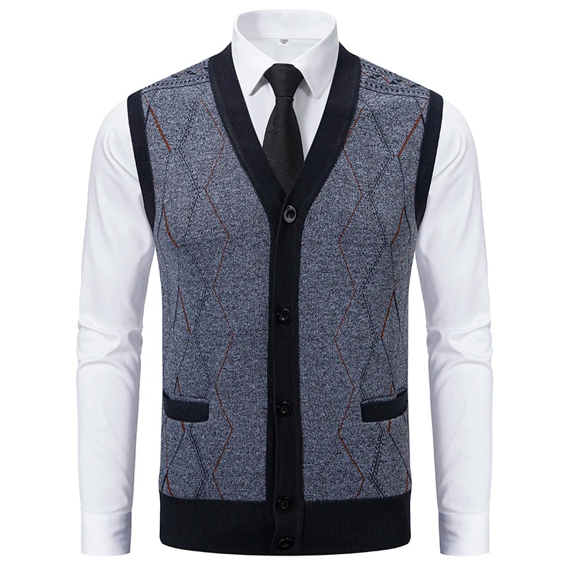 CN Strick Weste Slim Fit - Größe M Polyester Knopfverschluss