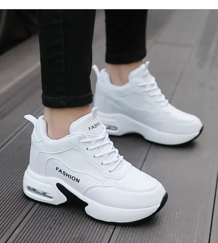 Women Sneakers Thick Soled White Height Increasing High-quality Sports Trend Fashion Walking Breathable Casual Shoes for Women