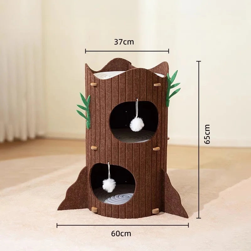 Multi-schicht Katzenhaus Baumstumpf Katzen Klettergerüst Sisal Eimer Filz Katzen Nest Kratzfest Sisal Katzenbaum Haustier Spielzeug