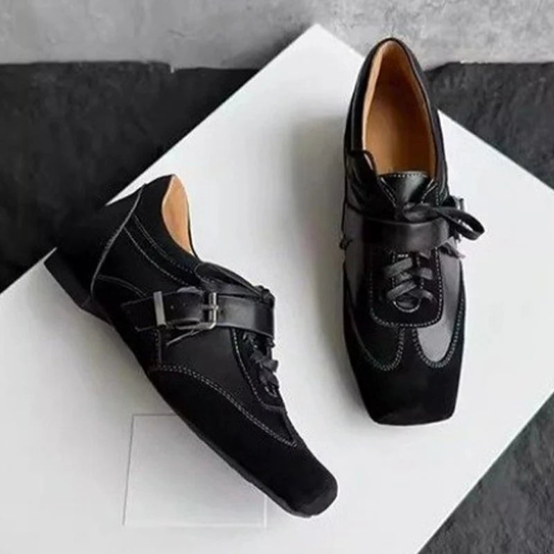 Flats Women's Sneakers Square Toe Casual Sports Shoes Brand Designer 2025 Fashion Loafers Summer Shoes New Zapatillas De Mujer