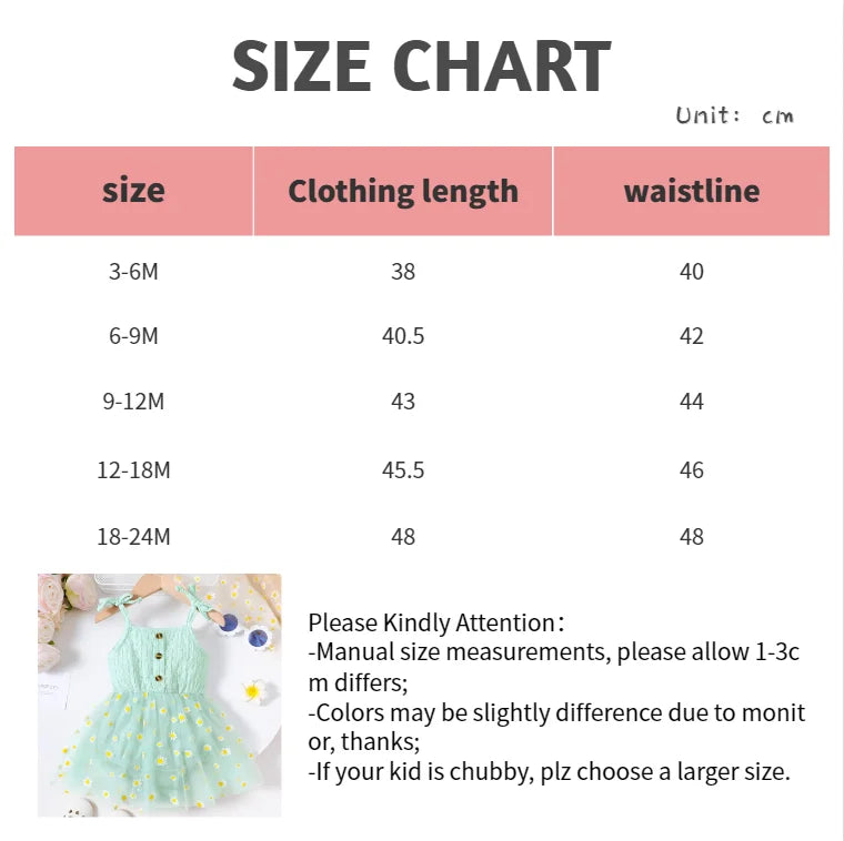 Toddler Children's Lace Up Bow Small Daisy Chiffon Bodysuit Suitable for Cute Baby Girls From 3 to 24 Months Summer Fashion Clot