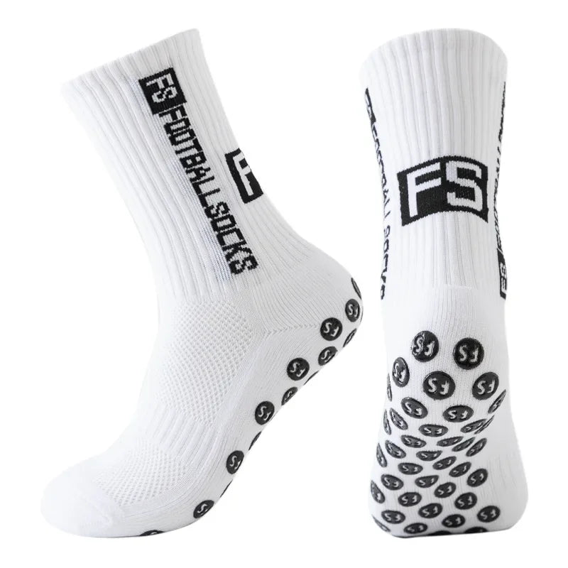 FS Fußballsocken Neuer Stil Runder Silikon-Saugnapf-Grip Anti-Rutsch-Soccer-Socks-Sports-Männer-Frauen-Baseball-Rugby-Socks