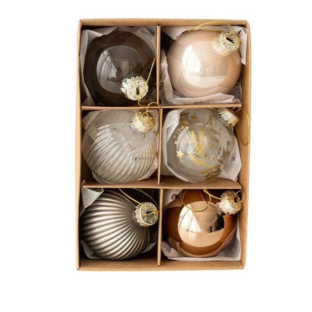 GlassCraft Weihnachtskugeln Delikat Gemalt - 6er Set Durchmesser 6 cm