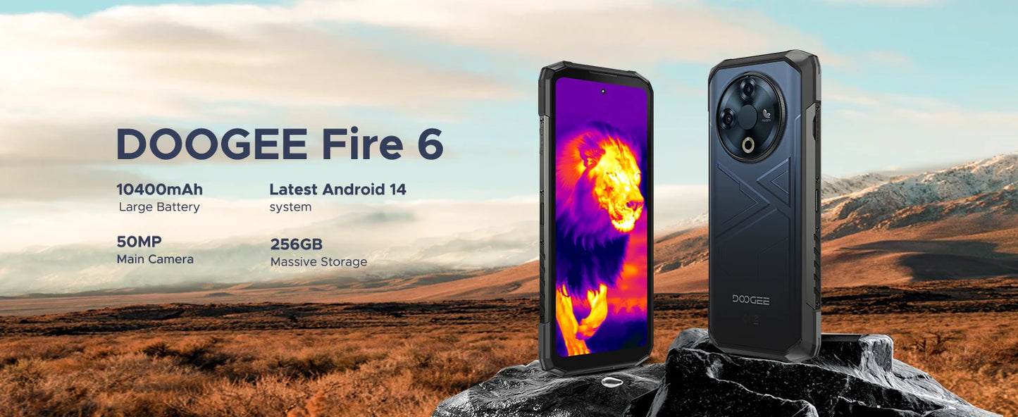 DOOGEE Fire 6 Wärmebildkamera - 10400 mAh Akku, 18 W, 6,56 Zoll