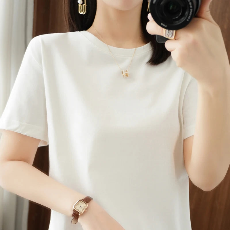 KANNISAK TShirt O Neck Baumwolle - Kurzarm Gr L Weit