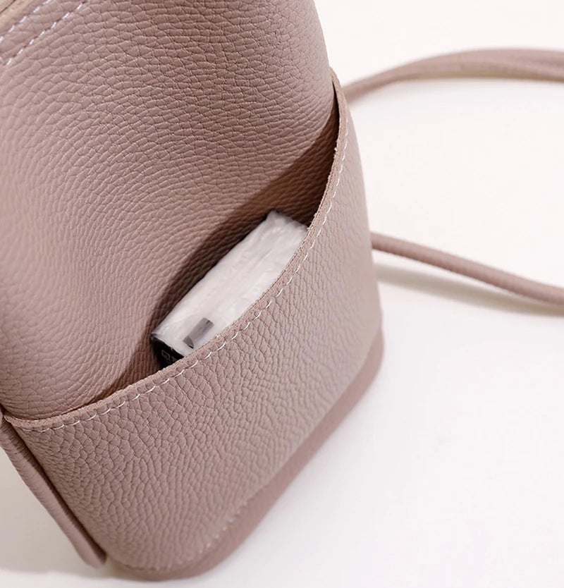 Modisch Handy Tasche Frauen 2025 - Crossbody Klein PU Leder Tasche - Neu Fashion Vielseitig Minimalist Unisex Shopping Phone Tasche