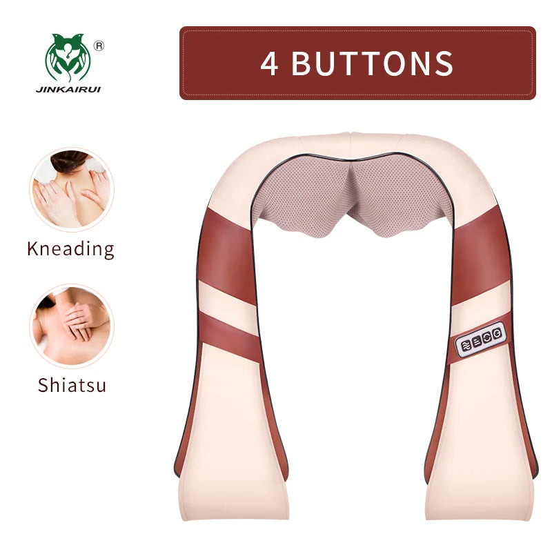 JinKaiRui U Form Elektrisch Shiatsu Körper Schulter Nacken Massagegerät Rücken Infrarot 4D Knetmassage Auto Heim Bestes Geschenk Gesundheitspflege