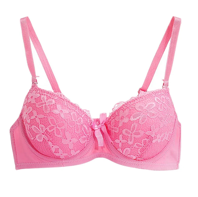 BH 2025: Ladies Sexy Lace Push Up Bra with Underwire Bow Bralette - Female Underwear Lingerie Adjustable Straps Gathered Brassiere 2024 Collection