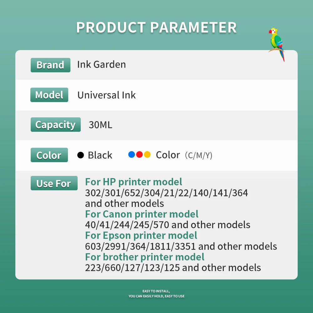 CRTBOTWM Farbstoff-Nachfülltinte - XL Patronen-Kit HP Canon Epson