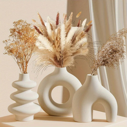 Choice Keramikvase 3er Set Geometrisch - 3 Stk Glasiert