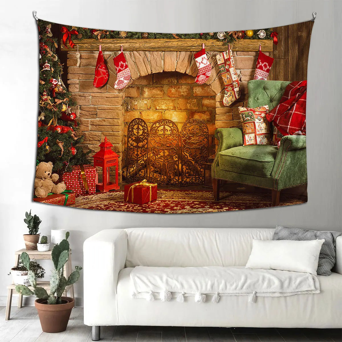 Home Decor Art Nordic Christmas Santa Claus Halloween Tapestry Room Wall    Hanging tapeçaria de natal