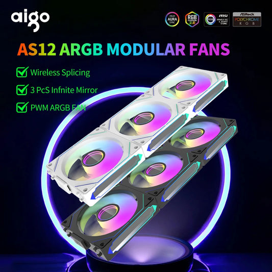 Aigo AS12 ARGB Lüfter - 120mm 800-2000RPM 4.2W PC Kühlung