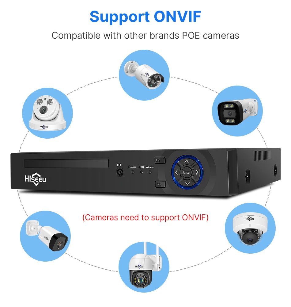 Überwachungssystem 2025: Hiseeu 4K 8MP POE Security Camera System - AI Face Detection 8 Port NVR H.265 Home Waterproof CCTV Surveillance IP Camera Kit Collection