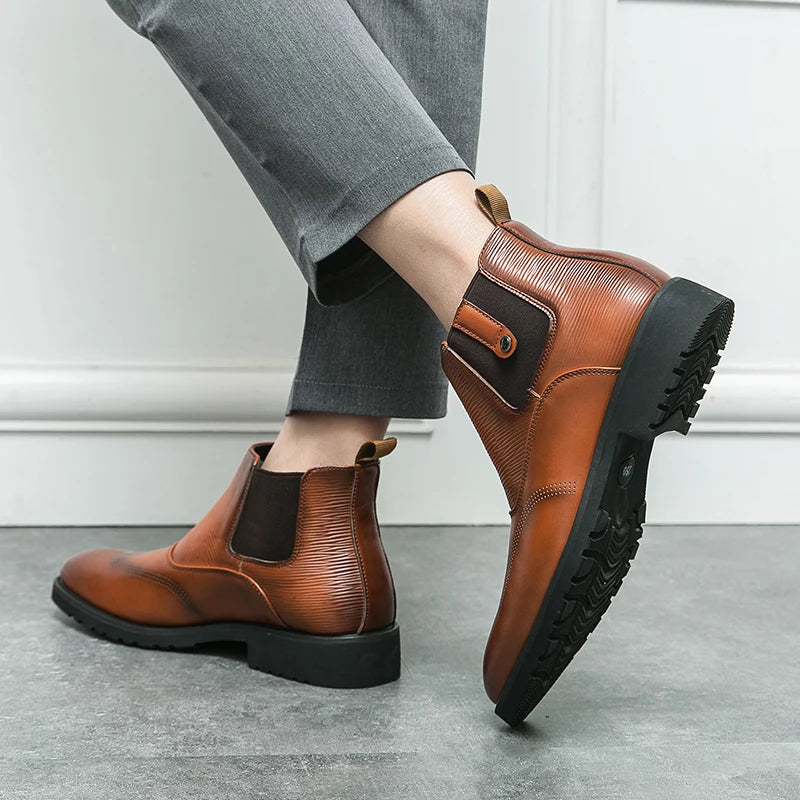 Golden Sapling Chelsea Boots Slip On - Knöchelhoch, EU Größe 42, Flacher Absatz Bequem