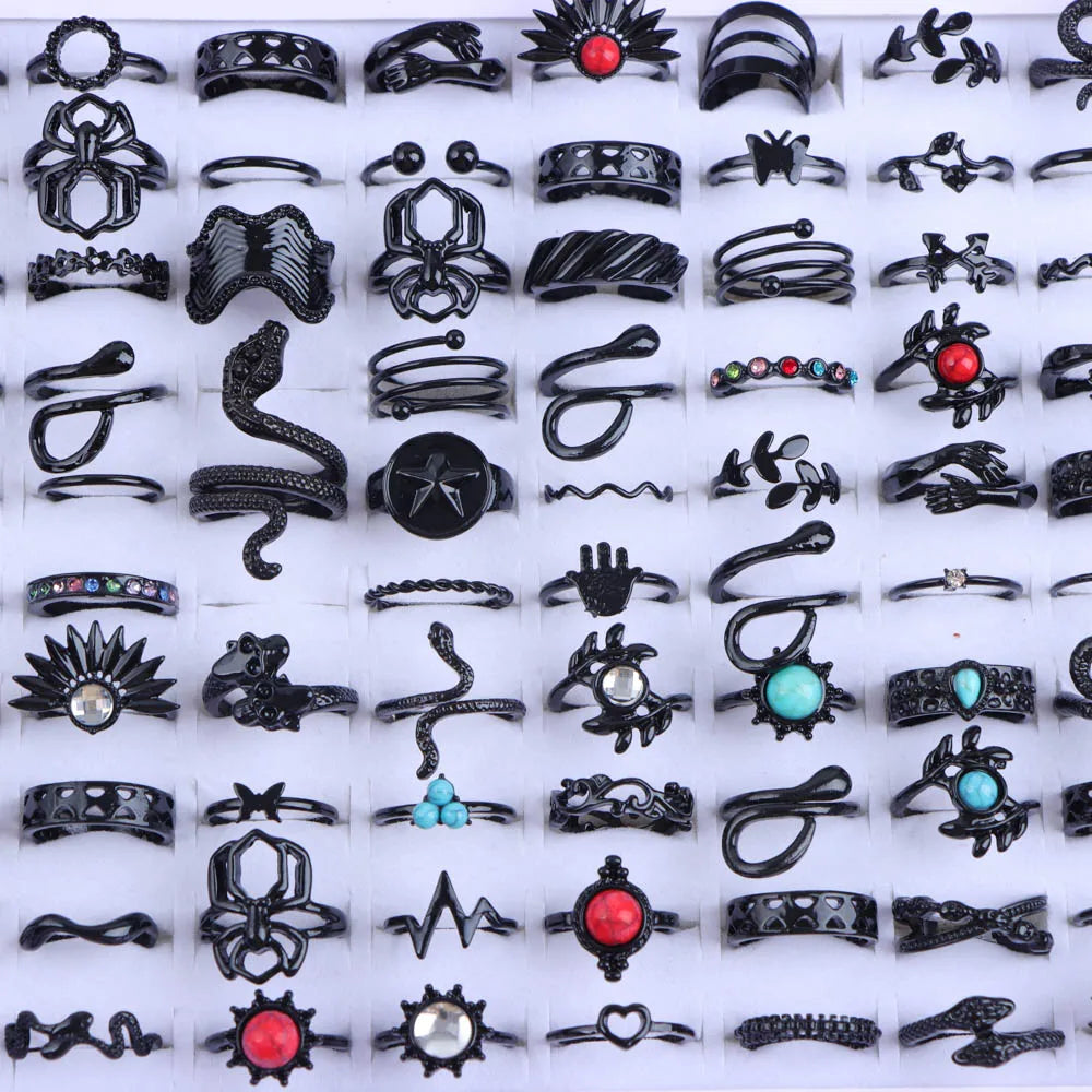 Zhang V Gui Punk Fingerring Set - 10/20/30/50 Stk Zink