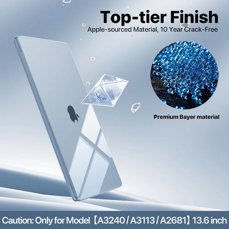 MacBook-Hülle 2025: Ultra-Clear Hard-Case 13.6" - M4-M2 Protection Collection