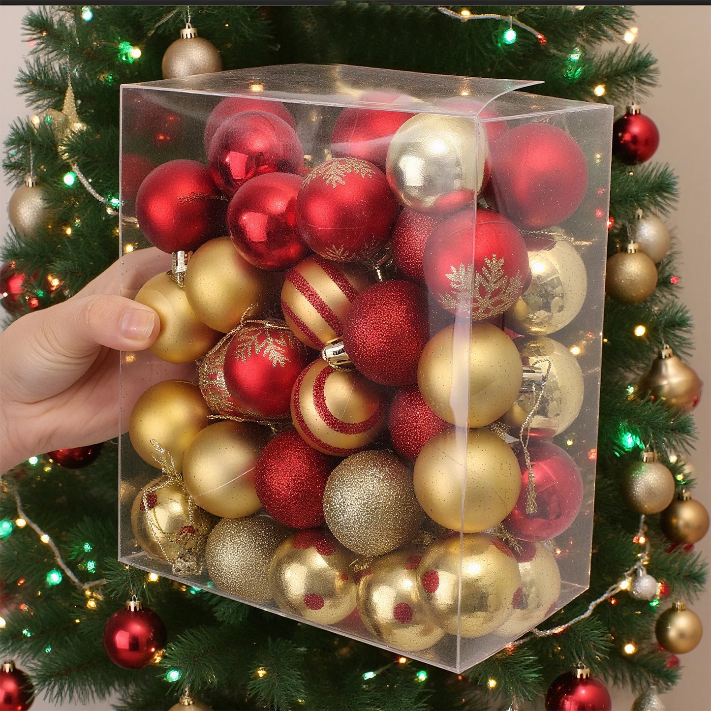 Choice Christbaumkugeln Set - Schneeflocken Kunststoff 50er Pack 4 cm