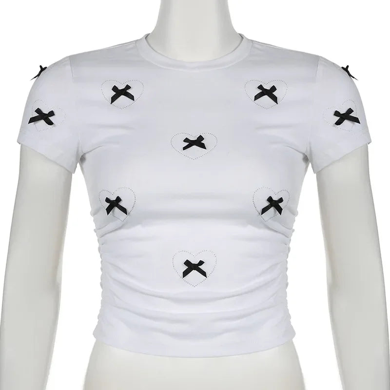 Tees T Shirt Clothes For Women Clothing Japanese 2000s style Y2K T-Shirts Friends Crop Tops Cutecore Women Blusas Ropa Camisetas