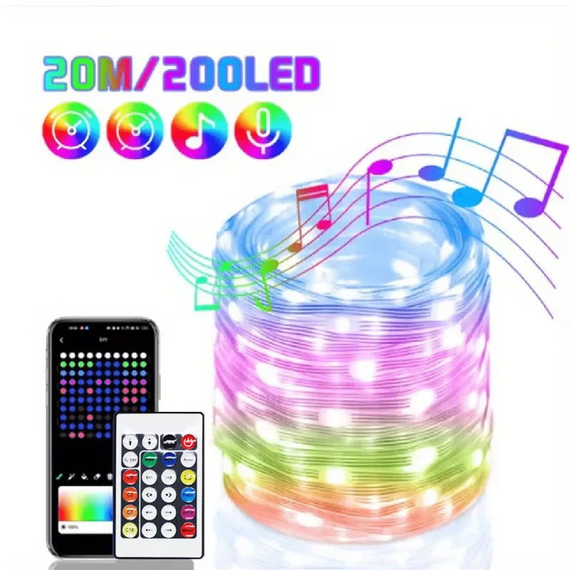 WS2812B LED String Bluetooth Fernbedienung - RGBIC, USB