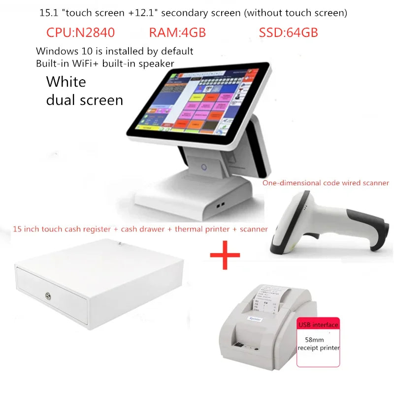 PremiumPOS Pro Touch Kassensystem - 64GB SSD 12V 15 Zoll