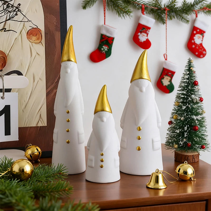 MINISO Nordischer Stil Weihnachtsmann Set - Größe Klein, Harz, 4 Stück