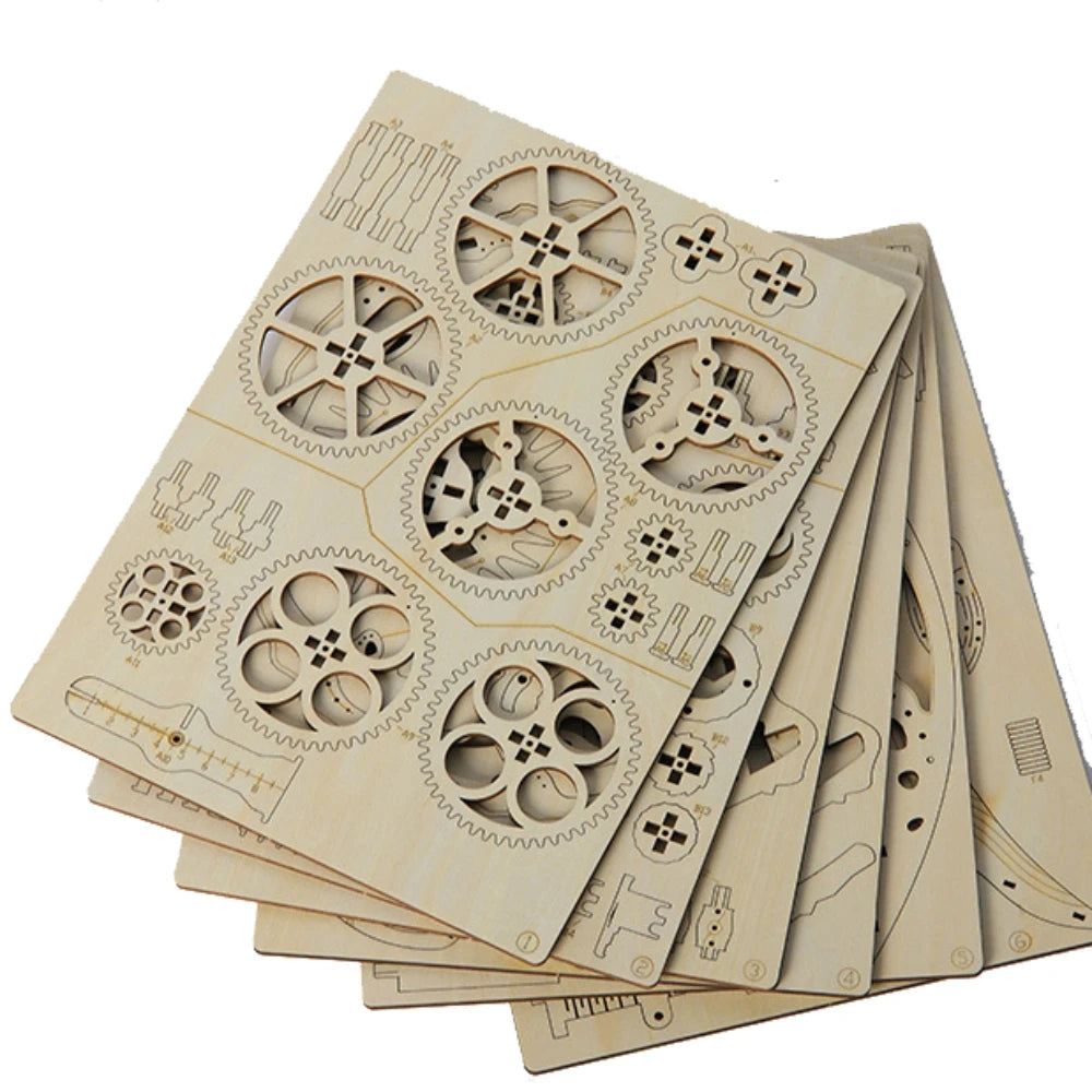 DIY Holz Wanduhr Modell Spielzeug Zusammenbau Retro Holz Bausteine Kits Für Teens Erwachsene 3D Puzzles Elektronisch Uhr Geschenk