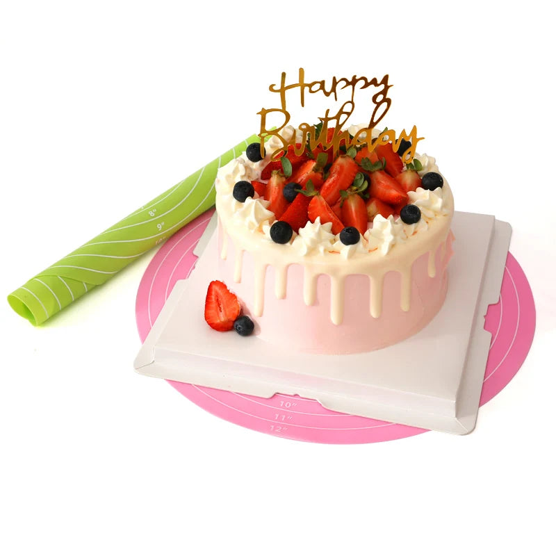 FAIS DU Cake Turntable Pat Silicone Baking Mat For Cake with Size Non-stick High Temperature Resistant Bake Tool Kitchen Gadget
