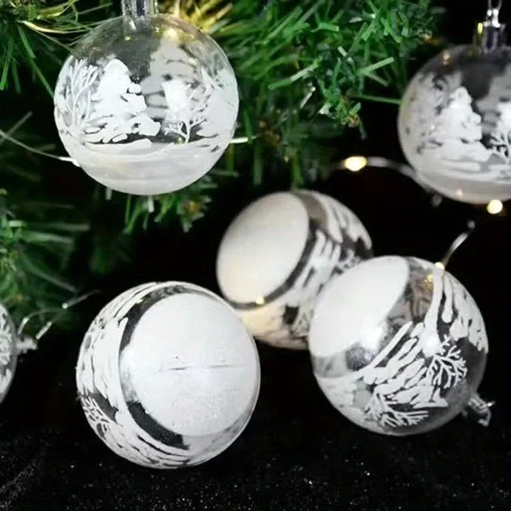 Choice Schneeflocken Kugeln Rund - 6 Stück Glitzer