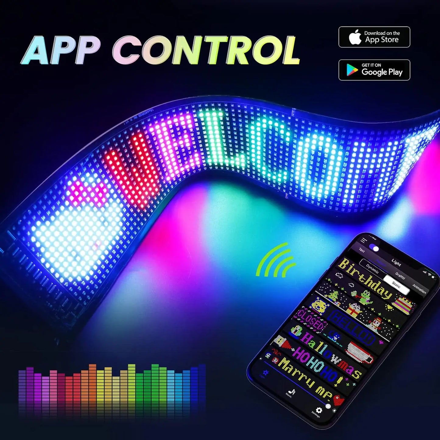 LED Display Programmable,  LED light Sign with  App Control,IP65 Flexible USB 5V LED Scoreboard, Personalised Light  Sign ,DIY