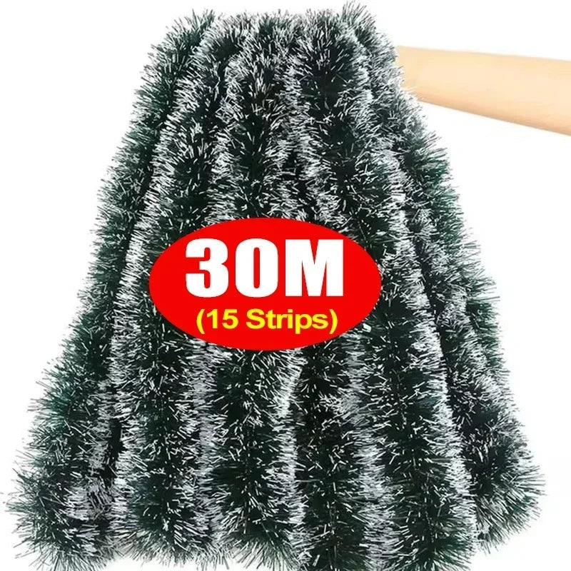 Weihnachten Lametta Girlande Bänder Ornamente Weihnachtsbaum hängen hängende Band Indoor Treppe Kamin Fenster Dekoration Kranz