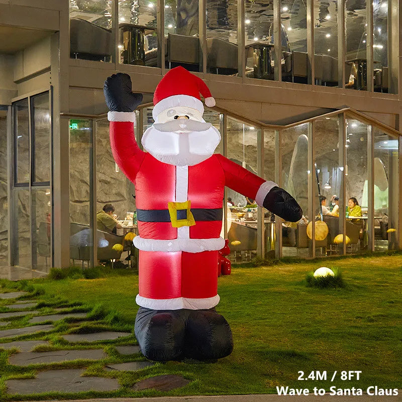 Christmas Inflatable Model,climbing Wall Santa Claus Glowing Inflatable Model, Outdoor Garden Scene Decoration Hanging Ornaments