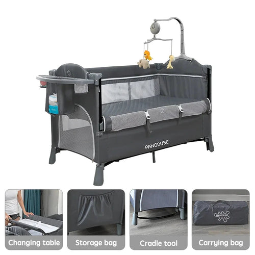 4 In 1 Babybett Faltbar Mit Wippe Laufstall Wickeltisch Montage